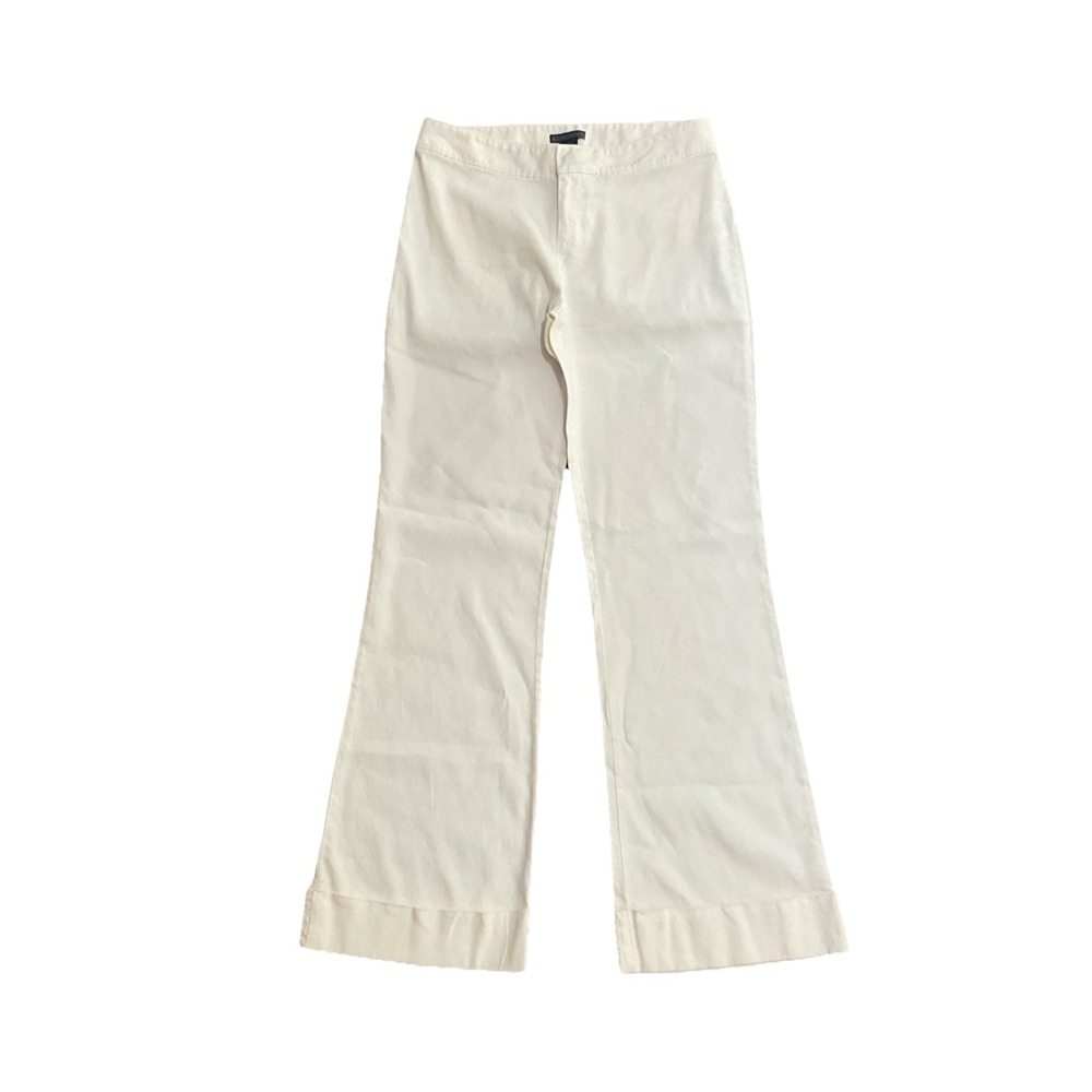 AX Armani Exchange Off White Linen Blend Low‎ Rise Straight Leg Pants Size 0
